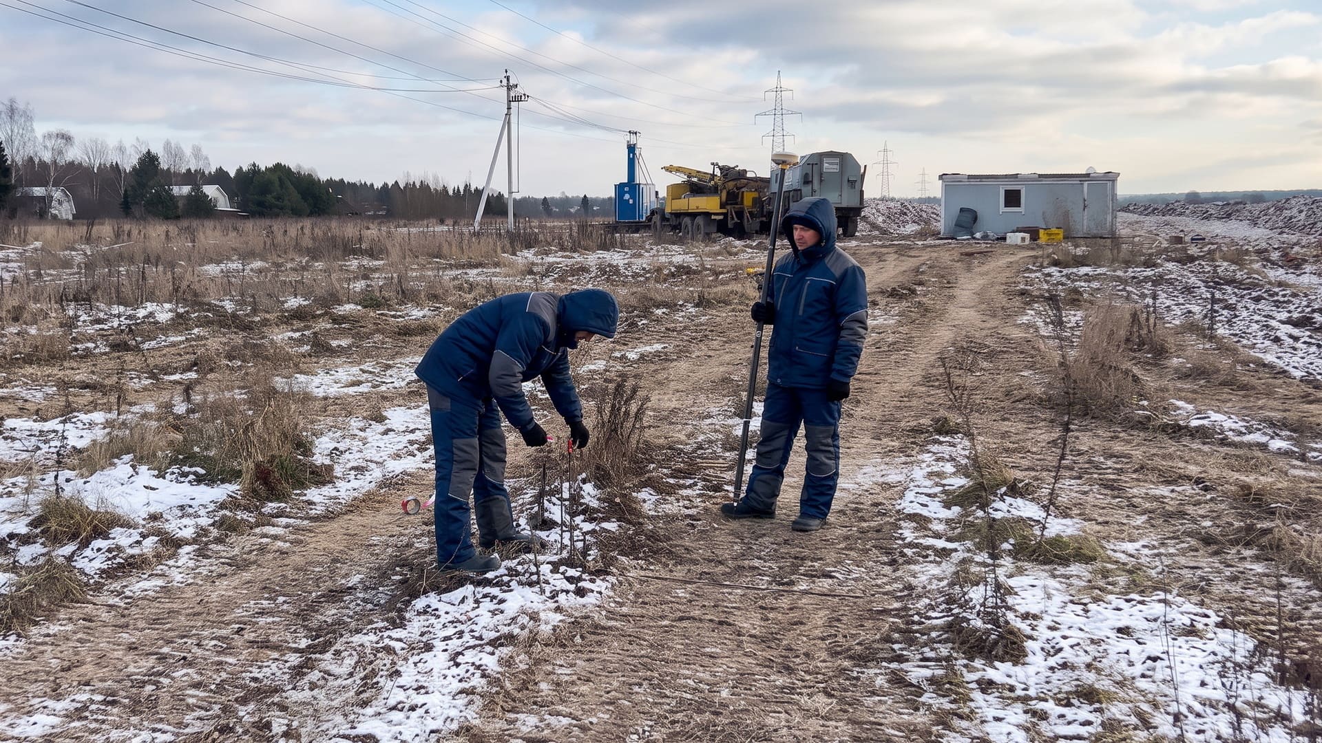 Полевые геодезические работы на площадке проектируемого водозаборного узла